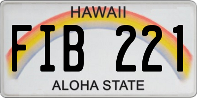 HI license plate FIB221