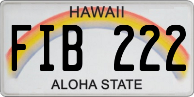 HI license plate FIB222
