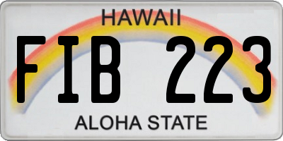 HI license plate FIB223