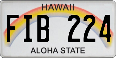 HI license plate FIB224