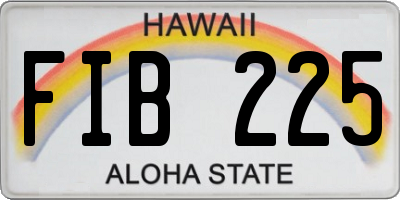 HI license plate FIB225