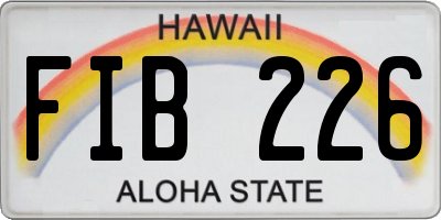HI license plate FIB226