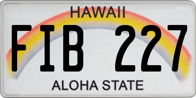 HI license plate FIB227