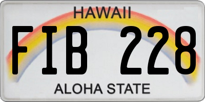 HI license plate FIB228