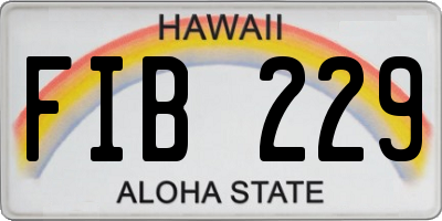 HI license plate FIB229