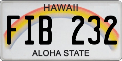 HI license plate FIB232