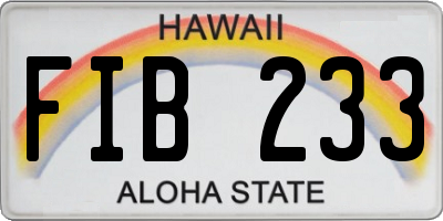 HI license plate FIB233