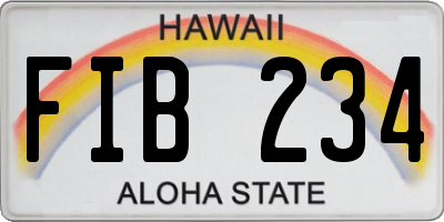 HI license plate FIB234