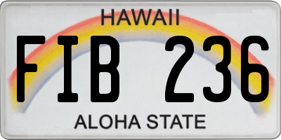 HI license plate FIB236
