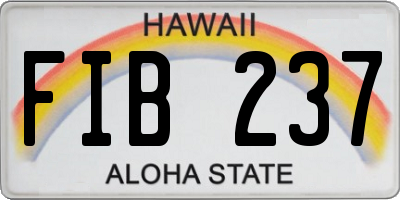 HI license plate FIB237