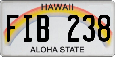 HI license plate FIB238
