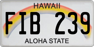 HI license plate FIB239