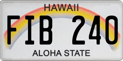 HI license plate FIB240