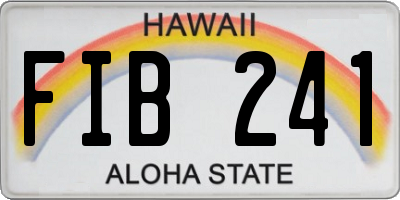 HI license plate FIB241