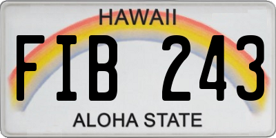 HI license plate FIB243
