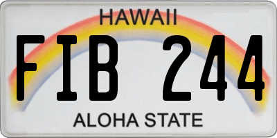 HI license plate FIB244