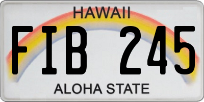 HI license plate FIB245