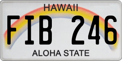 HI license plate FIB246