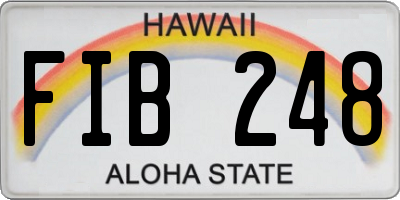 HI license plate FIB248