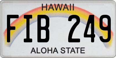 HI license plate FIB249