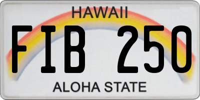 HI license plate FIB250