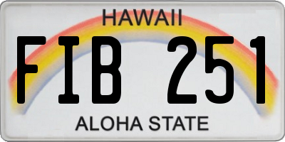 HI license plate FIB251