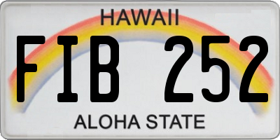 HI license plate FIB252
