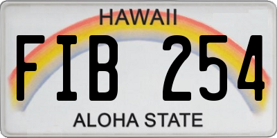HI license plate FIB254