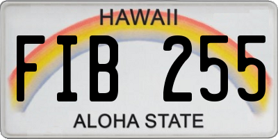 HI license plate FIB255
