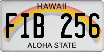 HI license plate FIB256