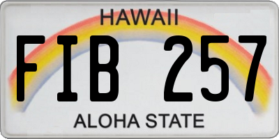 HI license plate FIB257