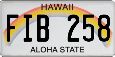 HI license plate FIB258