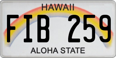 HI license plate FIB259