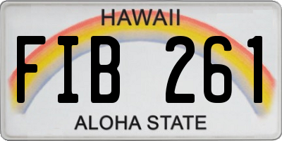 HI license plate FIB261