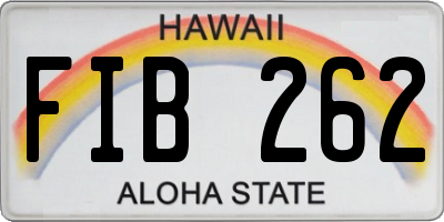 HI license plate FIB262