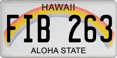 HI license plate FIB263