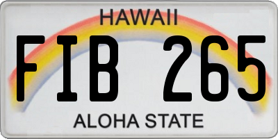HI license plate FIB265