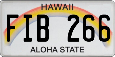 HI license plate FIB266