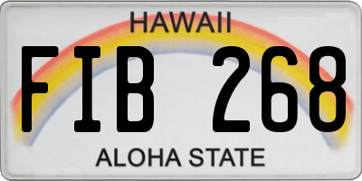 HI license plate FIB268