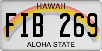 HI license plate FIB269