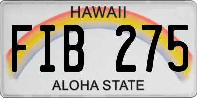 HI license plate FIB275