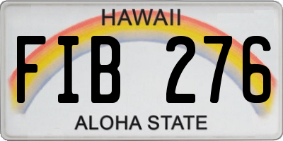 HI license plate FIB276
