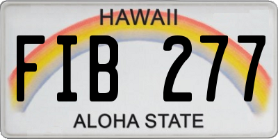 HI license plate FIB277