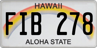 HI license plate FIB278