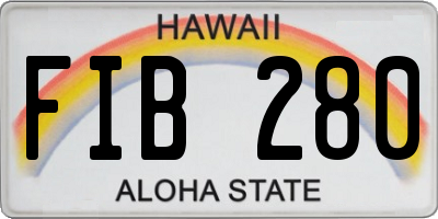 HI license plate FIB280
