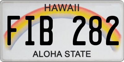 HI license plate FIB282