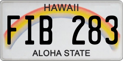 HI license plate FIB283