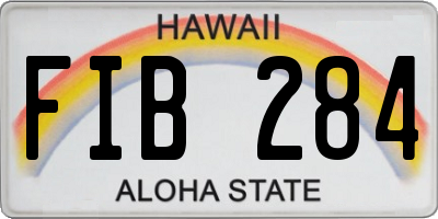 HI license plate FIB284