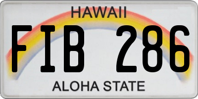 HI license plate FIB286