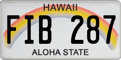 HI license plate FIB287